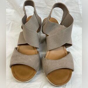 A.N.A. Wedge heel Tan Sandals ladies sz 9